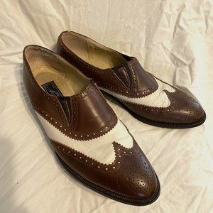 Vintage Italian Brown & White Saddle Oxfords